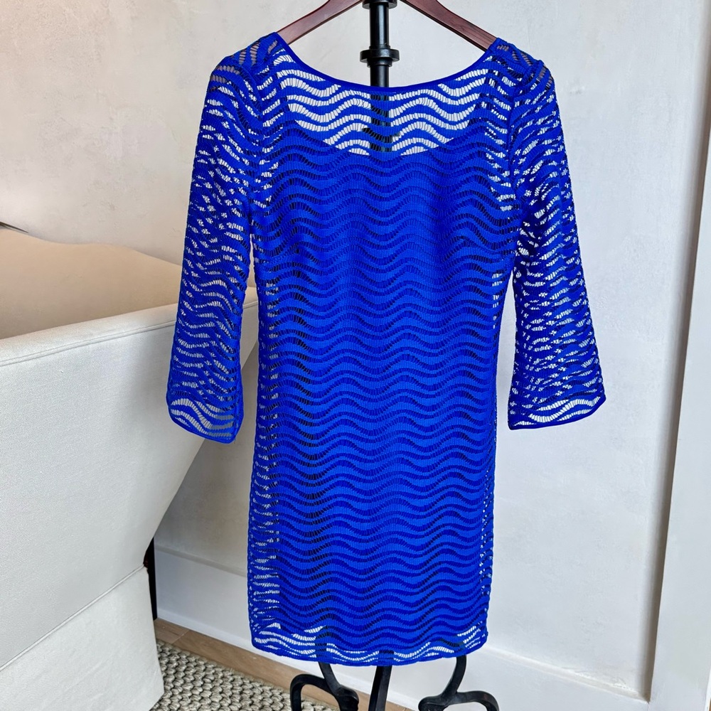 Lilly Pulitzer Vibrant Blue Sheer Dress